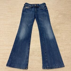 Diesel Ronhar Bootcut Stretch Denim Women's 27 Blue Italy Embroidered